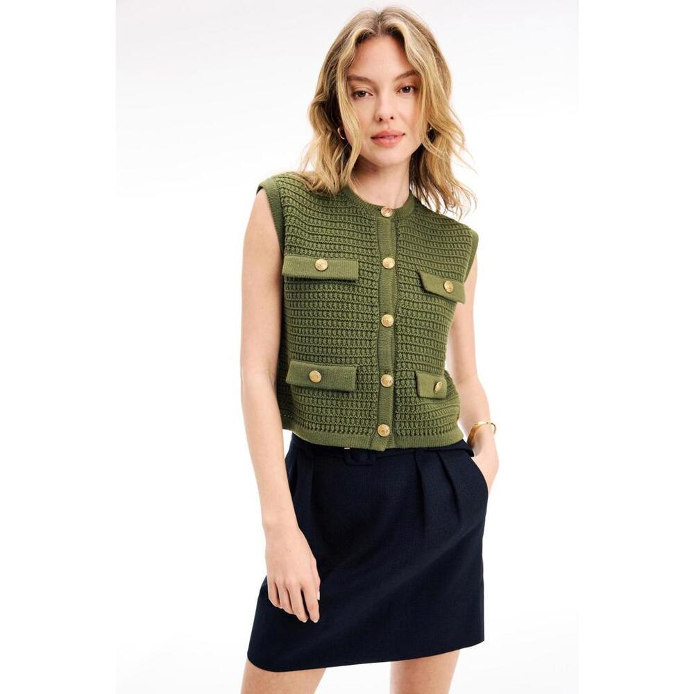 BLANKNYC Green Smooth Sailing Vest Size L (Missing Buttons)